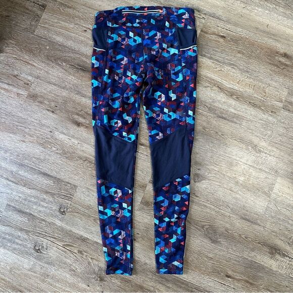 Athleta Be Free Mesh Geometric Leggings Full Length Small Workout - Picture 6 of 6